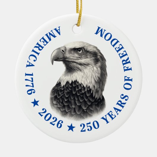 250th Anniversary USA 2026 Bald Eagle  Keramisch Ornament (Voorkant)