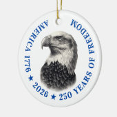 250th Anniversary USA 2026 Bald Eagle  Keramisch Ornament (Links)