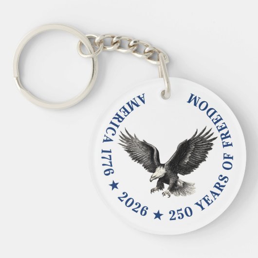 250th Anniversary USA 2026 Bald Eagle Sleutelhanger (Voorkant)