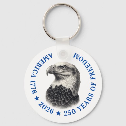 250th Anniversary USA 2026 Bald Eagle  Sleutelhanger (Voorkant)
