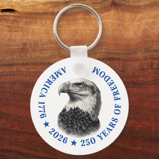 250th Anniversary USA 2026 Bald Eagle  Sleutelhanger (Voorkant)
