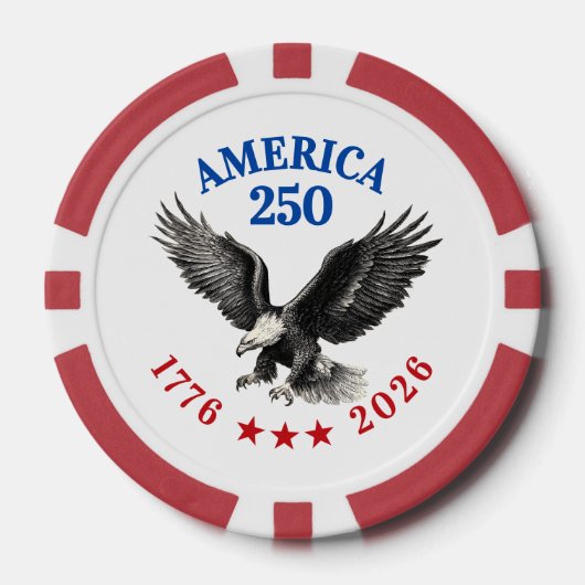 250th Anniversary USA Bald Eagle Poker Chips (Voorkant)