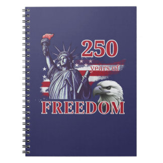 250th Anniversary USA Flag Liberty Eagle Freedom Notitieboek