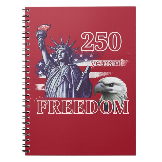 250th Anniversary USA Flag Liberty Eagle Freedom Notitieboek (Voorkant)