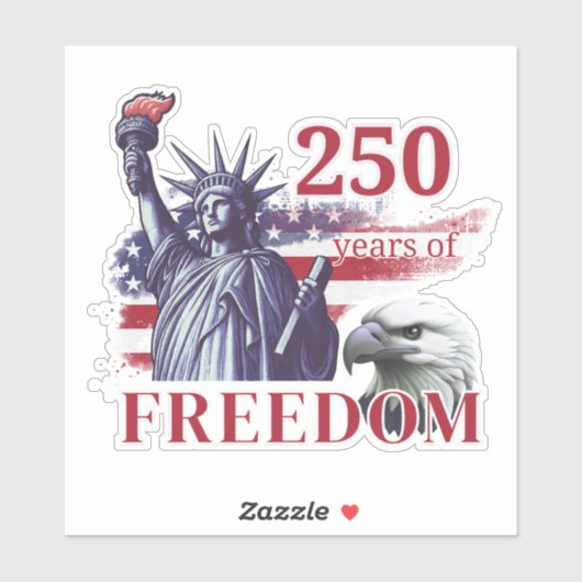250th Anniversary USA Flag Liberty Eagle Freedom Sticker (Vel)