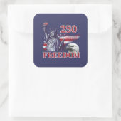 250th Anniversary USA Flag Liberty Eagle Freedom Vierkante Sticker (Tas)