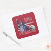 250th Anniversary USA Flag Liberty Eagle Freedom Vierkante Sticker (Envelop)