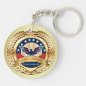 250th Anniversary USA Patriotic | 1776–2026 Button Sleutelhanger (Achterkant)