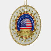 250th Anniversary USA Patriotic | 1776–2026 Keramisch Ornament (Rechts)