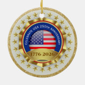 250th Anniversary USA Patriotic | 1776–2026 Keramisch Ornament (Achterkant)