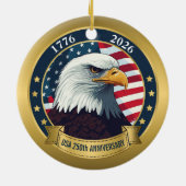250th Anniversary USA Patriotic | 1776–2026 Keramisch Ornament (Achterkant)