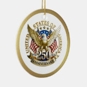 250th Anniversary USA Patriotic | 1776–2026 Keramisch Ornament (Rechts)