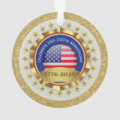 250th Anniversary USA Patriotic | 1776–2026 Ornament (achterkant)