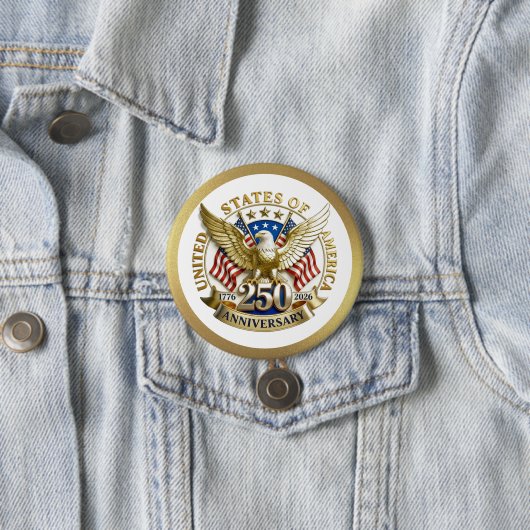 250th Anniversary USA Patriotic | 1776–2026 Ronde Button 7,6 Cm (In situ)