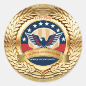 250th Anniversary USA Patriotic | 1776–2026 Ronde Sticker (Voorkant)