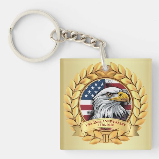 250th Anniversary USA Patriotic | 1776–2026 Sleutelhanger (Voorkant)