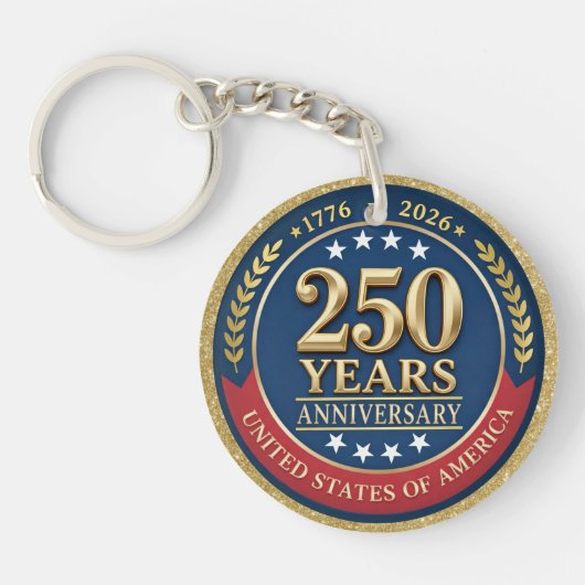 250th Anniversary USA Patriotic | 1776–2026 Sleutelhanger (Voorkant)