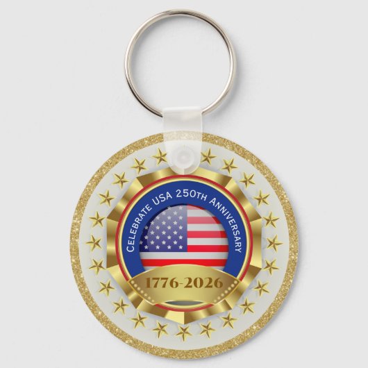 250th Anniversary USA Patriotic | 1776–2026 Sleutelhanger (Voorkant)