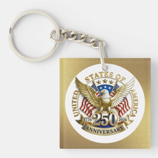 250th Anniversary USA Patriotic | 1776–2026 Sleutelhanger (voorkant)