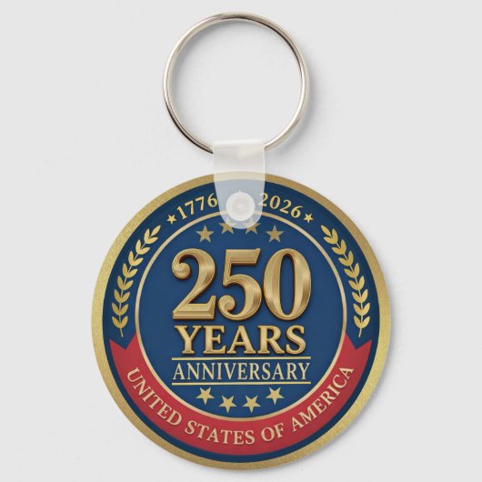 250th Anniversary USA Patriotic | 1776–2026 Sleutelhanger (Voorkant)