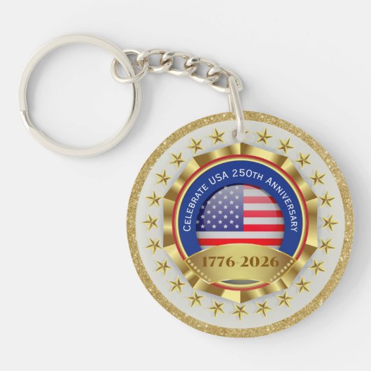 250th Anniversary USA Patriotic | 1776–2026 Sleutelhanger (Voorkant)