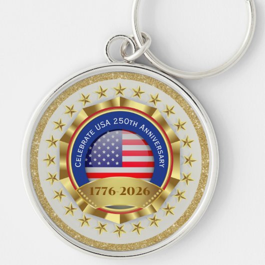 250th Anniversary USA Patriotic | 1776–2026 Sleutelhanger (Voorkant)