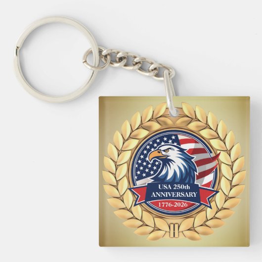 250th Anniversary USA Patriotic | 1776–2026 Sleutelhanger (voorkant)