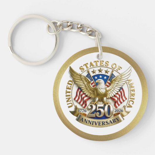 250th Anniversary USA Patriotic | 1776–2026 Sleutelhanger (Voorkant)