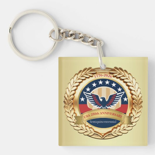250th Anniversary USA Patriotic | 1776–2026 Sleutelhanger (voorkant)