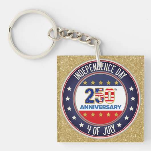 250th Anniversary USA Patriotic | 1776–2026 Sleutelhanger (Voorkant)