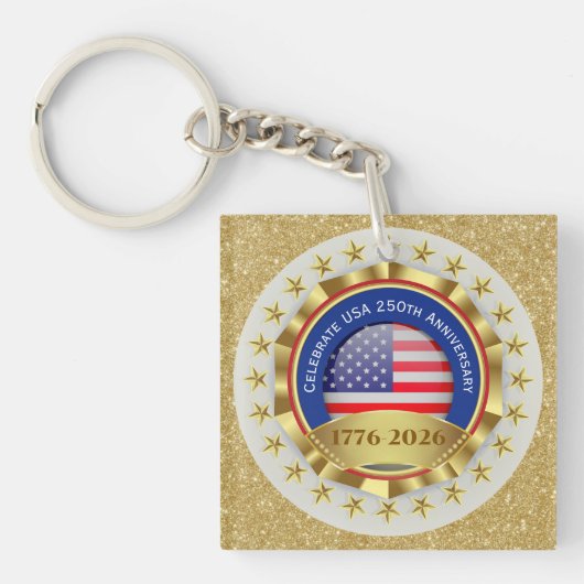 250th Anniversary USA Patriotic | 1776–2026 Sleutelhanger (voorkant)