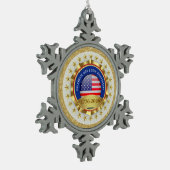 250th Anniversary USA Patriotic | 1776–2026 Tin Sneeuwvlok Ornament (Links)