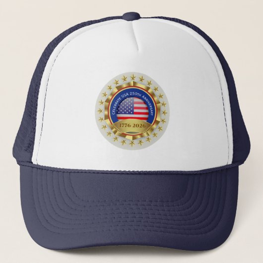 250th Anniversary USA Patriotic | 1776–2026 Trucker Pet (Voorkant)