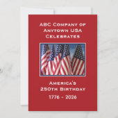 250th Anniversary USA Patriotic American Flags BBQ Kaart (Voorkant)