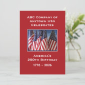 250th Anniversary USA Patriotic American Flags BBQ Kaart (Staand voorkant)