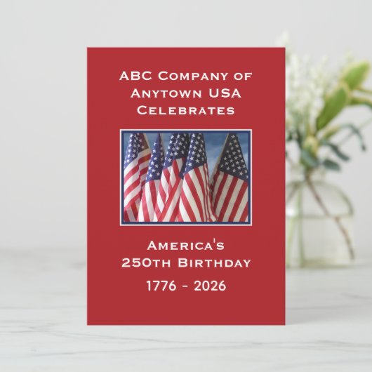 250th Anniversary USA Patriotic American Flags BBQ Kaart (Staand voorkant)