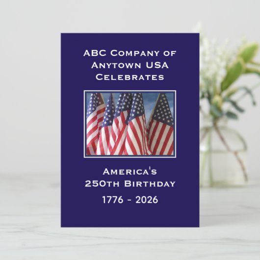 250th Anniversary USA Patriotic American Flags BBQ Kaart (Staand voorkant)