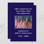 250th Anniversary USA Patriotic American Flags BBQ Kaart (Voorkant / Achterkant)