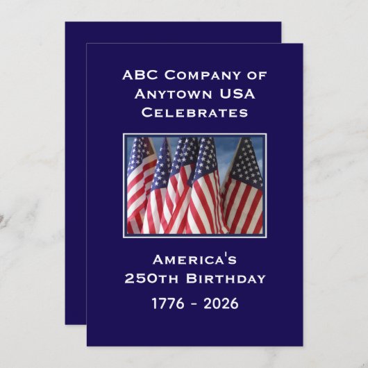 250th Anniversary USA Patriotic American Flags BBQ Kaart (Voorkant / Achterkant)