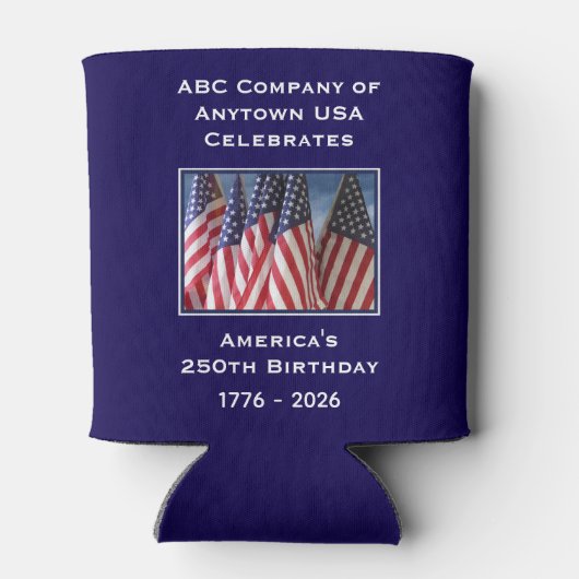 250th Anniversary USA Patriotic American Flags Blikjeskoeler (Achterkant)