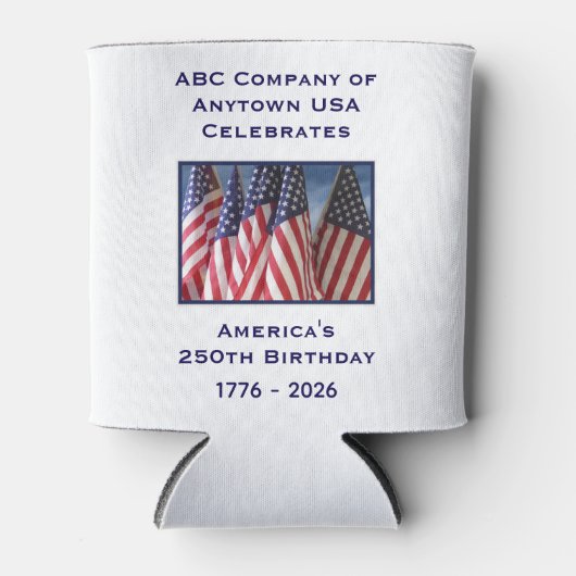 250th Anniversary USA Patriotic American Flags Blikjeskoeler (Voorkant)