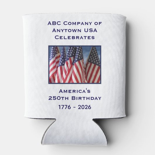 250th Anniversary USA Patriotic American Flags Blikjeskoeler (Achterkant)