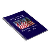 250th Anniversary USA Patriotic American Flags Notitieboek (Rechterzijde)