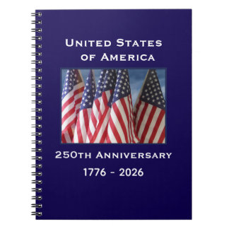 250th Anniversary USA Patriotic American Flags Notitieboek