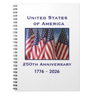 250th Anniversary USA Patriotic American Flags Notitieboek