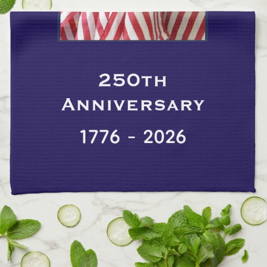 250th Anniversary USA Patriotic American Flags Theedoek (Gevouwen)