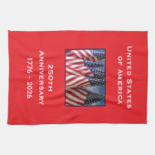 250th Anniversary USA Patriotic American Flags Theedoek (Horizontaal)