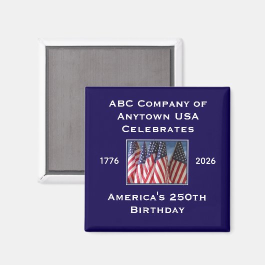250th Anniversary USA Patriotic Flags Magneet (Voorkant / Achterkant)