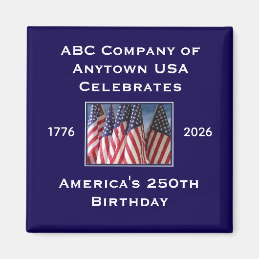 250th Anniversary USA Patriotic Flags  Magneet (Voorkant)
