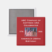 250th Anniversary USA Patriotic Flags  Magneet (Voorkant / Achterkant)